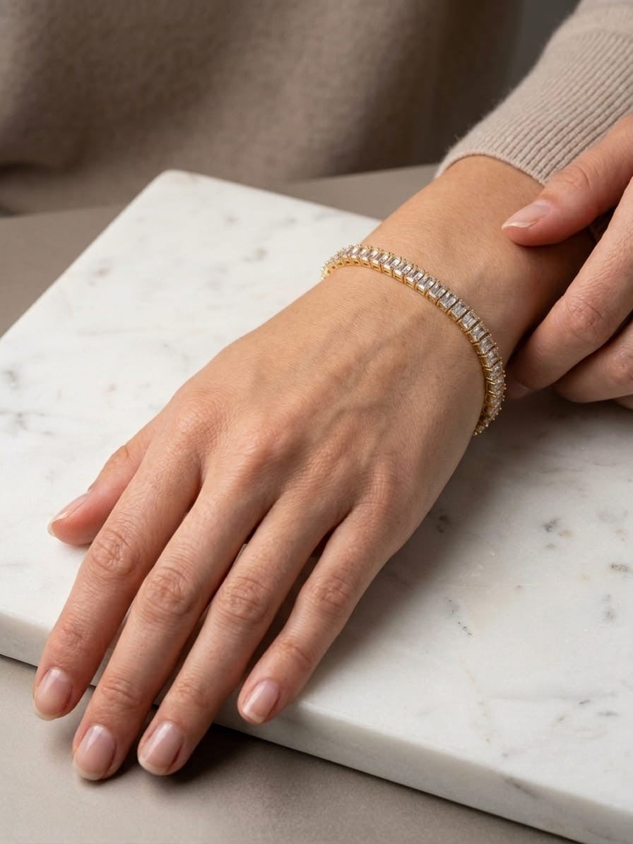 Classic Gold Tennis Bracelet (Anti-Tarnish)
