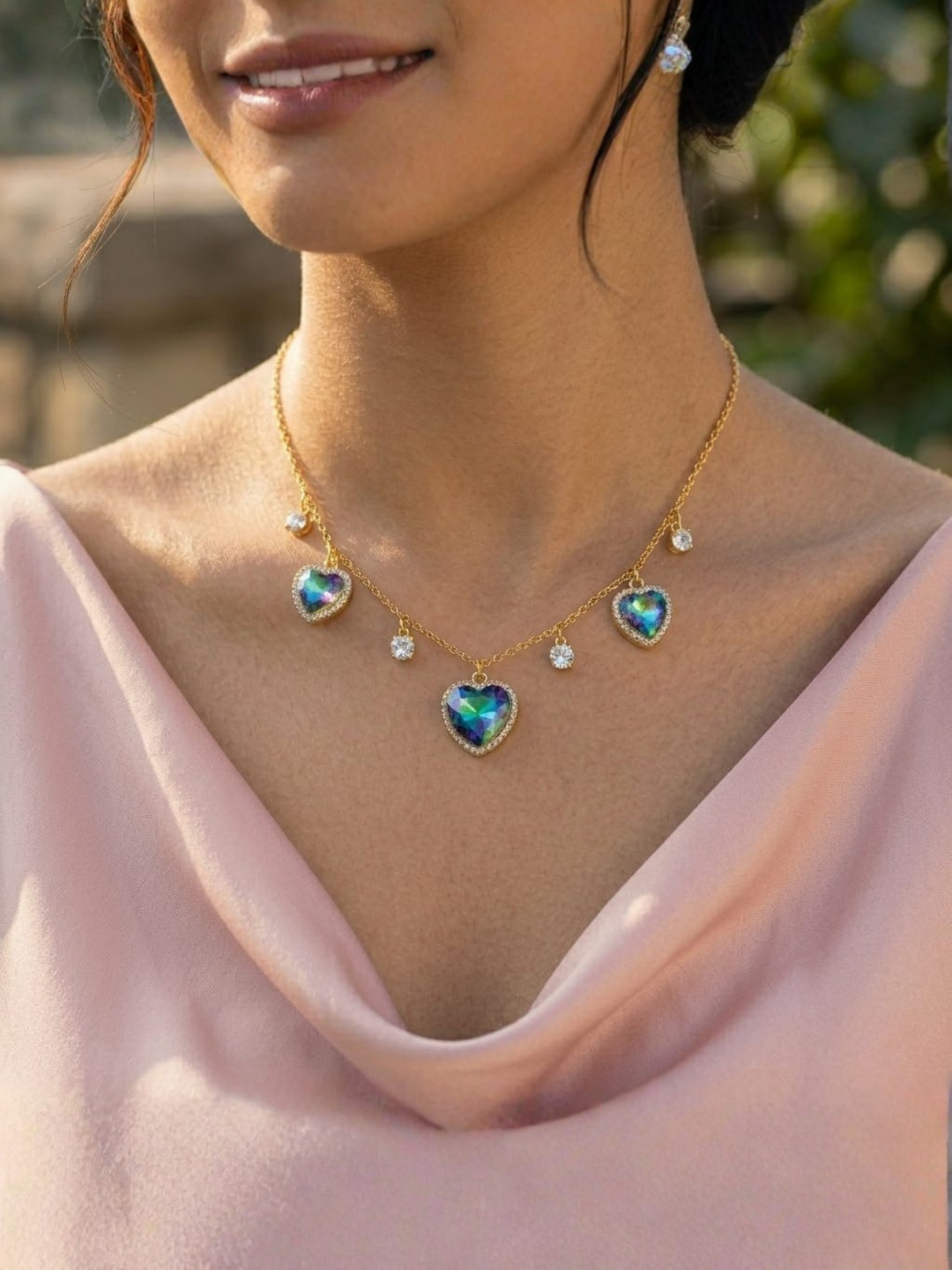 Mystic Heart Charm Necklace | Anti-Tarnish Gold