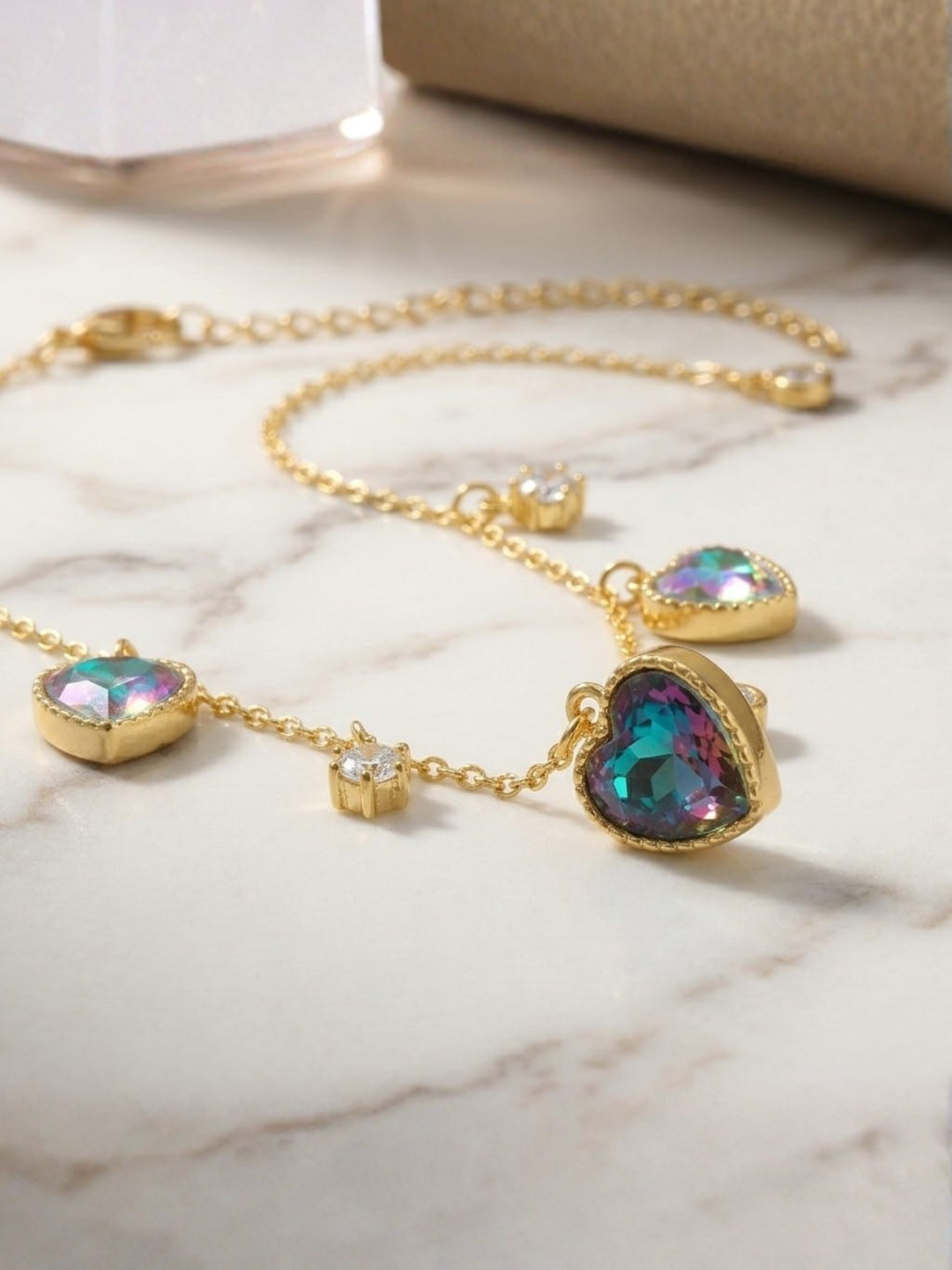 Mystic Heart Charm Necklace | Anti-Tarnish Gold