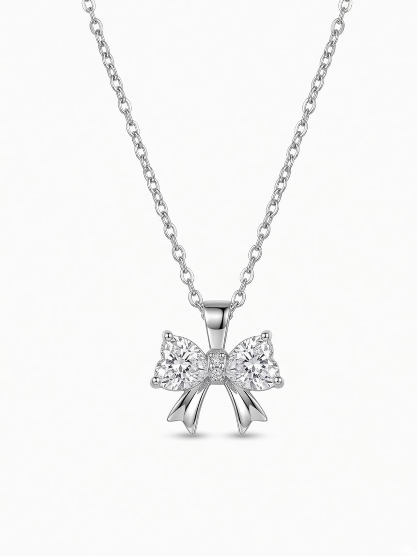 Crystal Bow Necklace | Anti-Tarnish Pendant