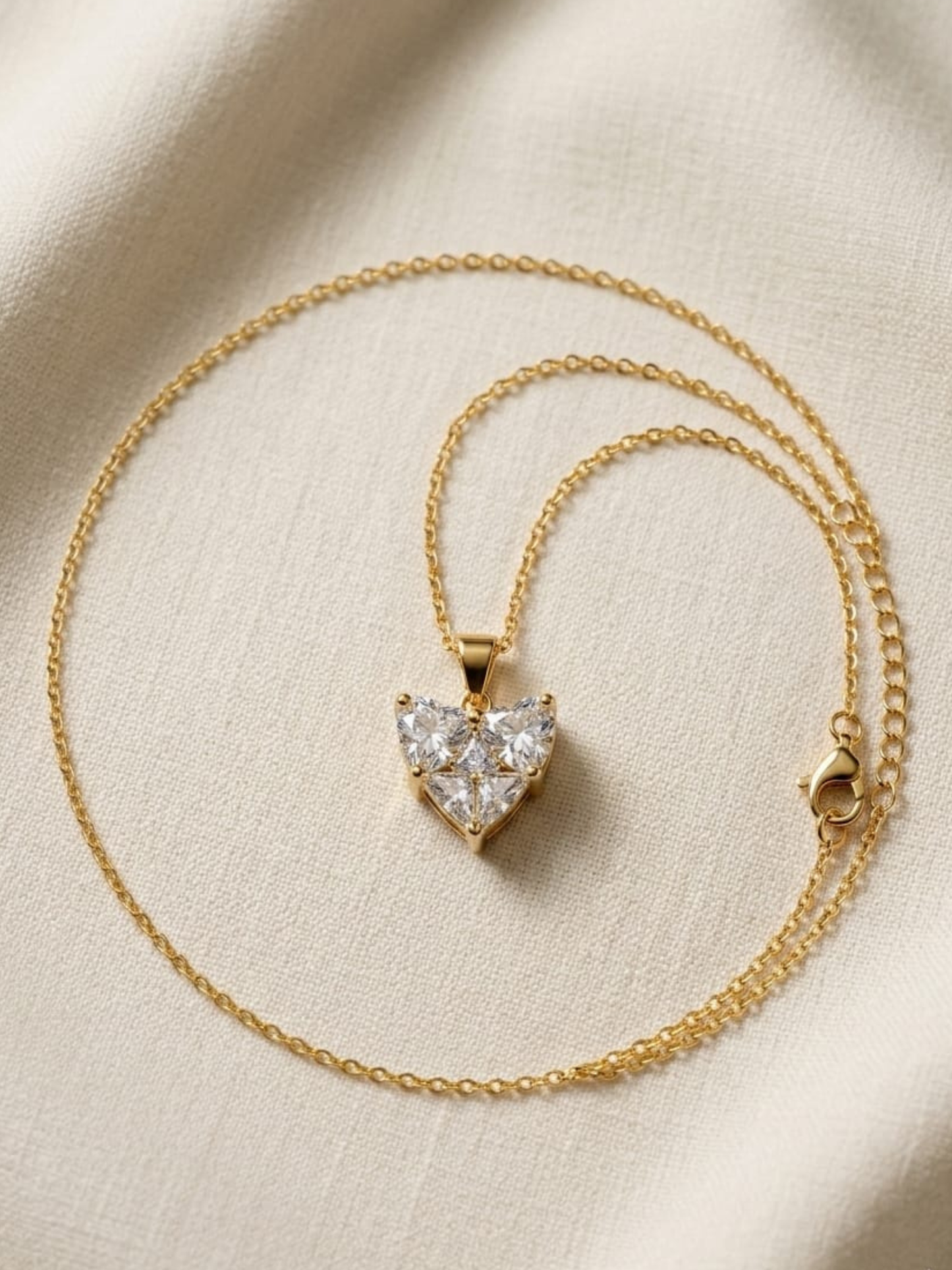 Heart Cluster Necklace | Gold-Toned Anti-Tarnish